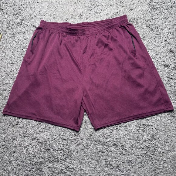 Real Essentials Shorts Mens XL Red Burgundy 6'' Inseam Drawstring Pockets Casual - Picture 1 of 13